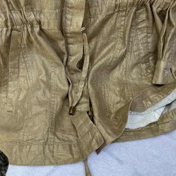 Boston Proper Metallic Brushed Linen Utility Jacket Women’s - Picture 6 of 11